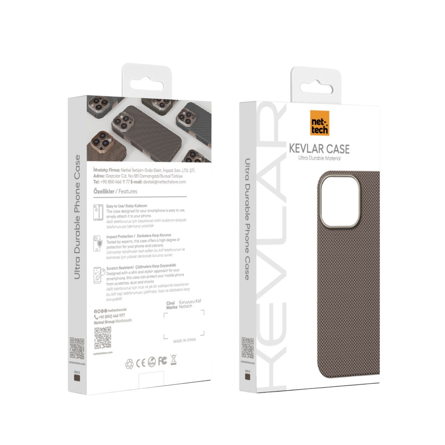 Nettech Apple iPhone 15 Pro Max Uyumlu NT-N075 Kevlar Karbon Arka Koruma Kılıf NT-113710