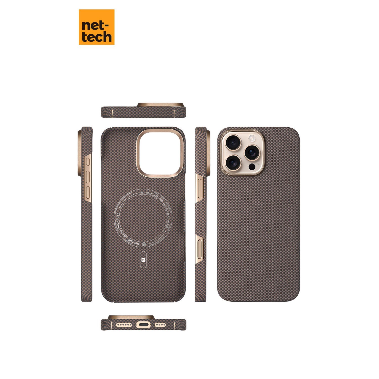 Nettech Apple iPhone 15 Pro Uyumlu NT-N075 Kevlar Karbon Arka Koruma Kılıf NT-113708