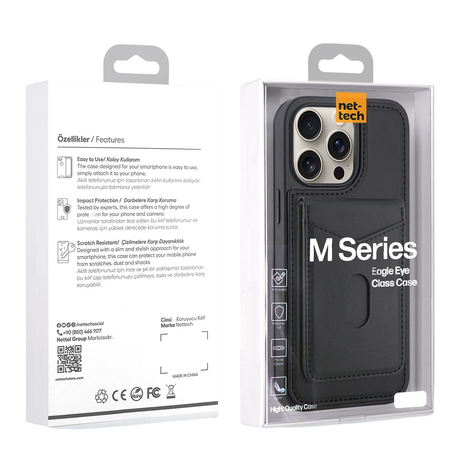 Nettech Apple iPhone 15 Pro Uyumlu NT-N033 Arka Koruma Kılıf NT-107706