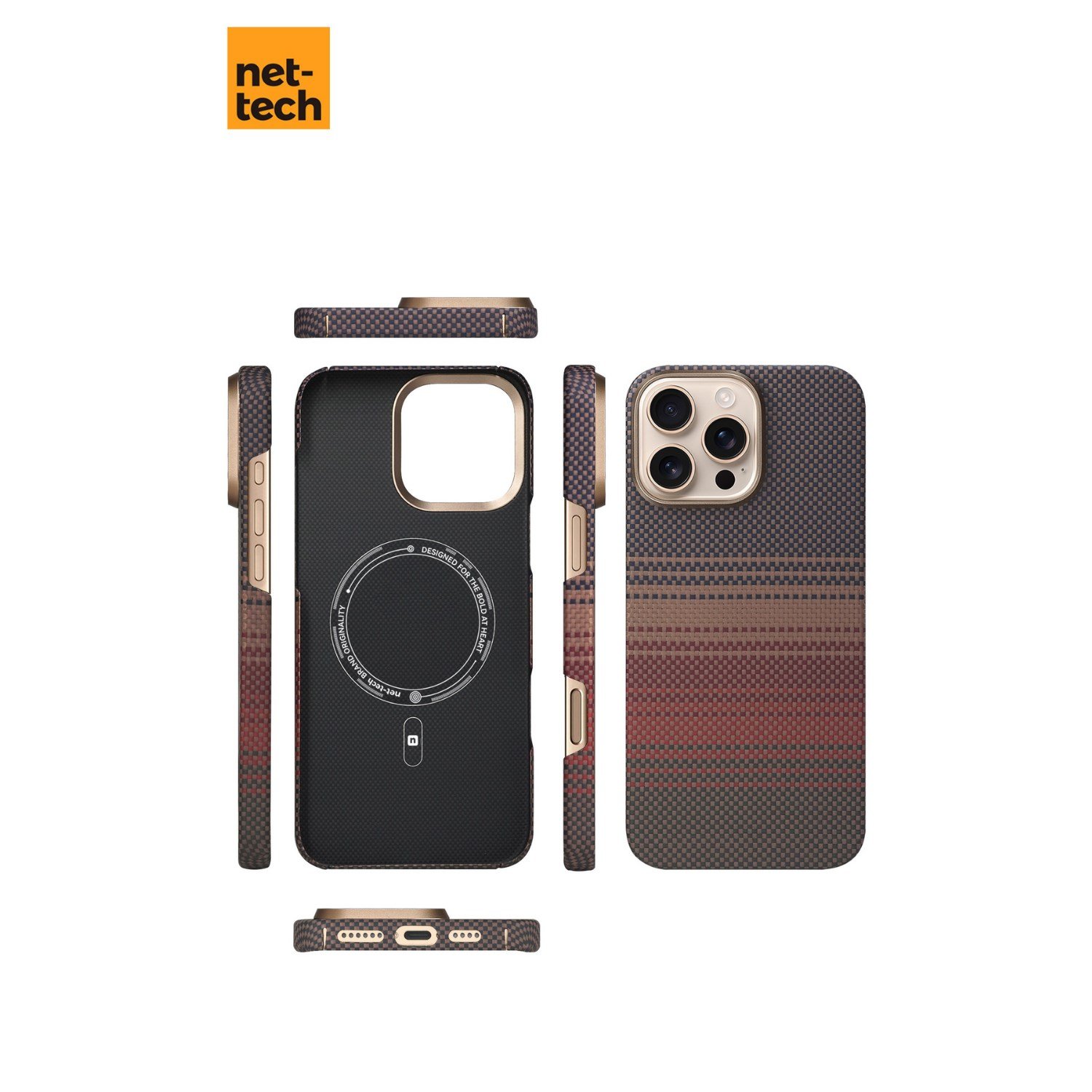 Nettech Apple iPhone 16 Pro Max Uyumlu NT-N076 Kevlar Karbon Arka Koruma Kılıf NT-113716