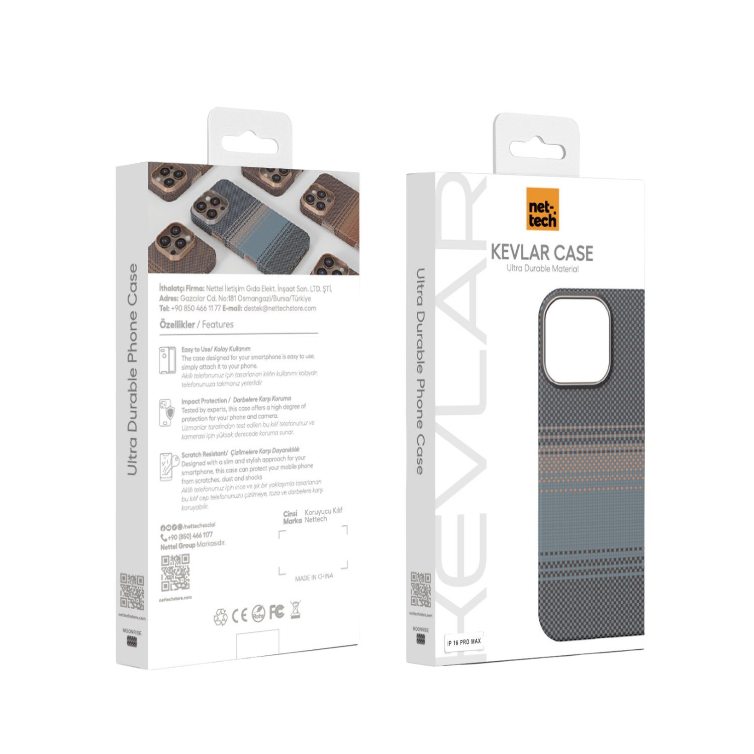 Nettech Apple iPhone 16 Pro Max Uyumlu NT-N076 Kevlar Karbon Arka Koruma Kılıf NT-113716