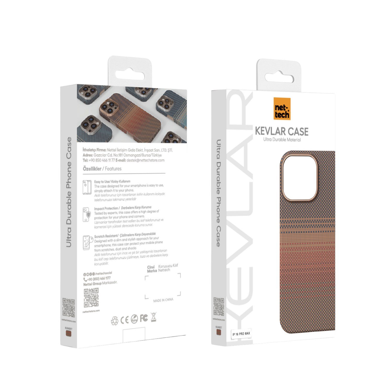 Nettech Apple iPhone 16 Pro Uyumlu NT-N076 Kevlar Karbon Arka Koruma Kılıf NT-113714