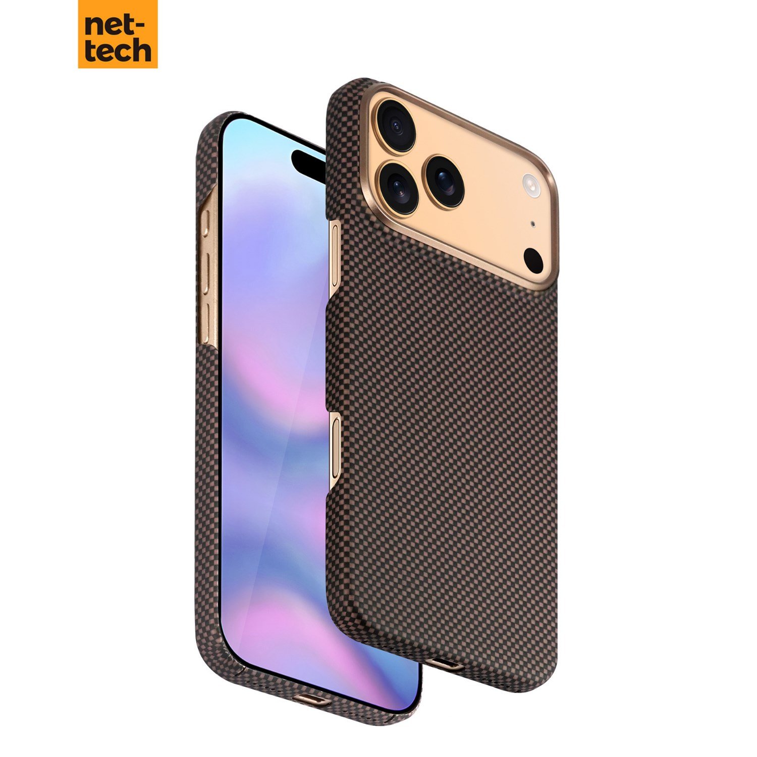 Nettech Apple iPhone 17 Pro Max Uyumlu NT-N075 Kevlar Karbon Arka Koruma Kılıf NT-114817
