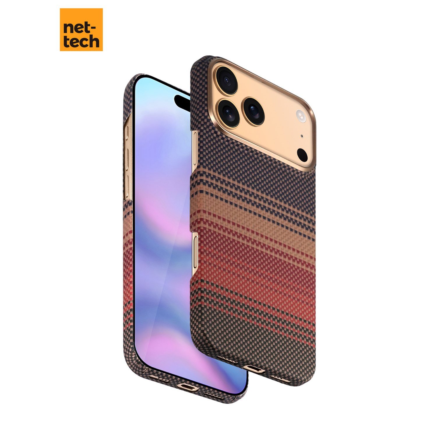 Nettech Apple iPhone 17 Pro Max Uyumlu NT-N076 Kevlar Karbon Arka Koruma Kılıf NT-114825