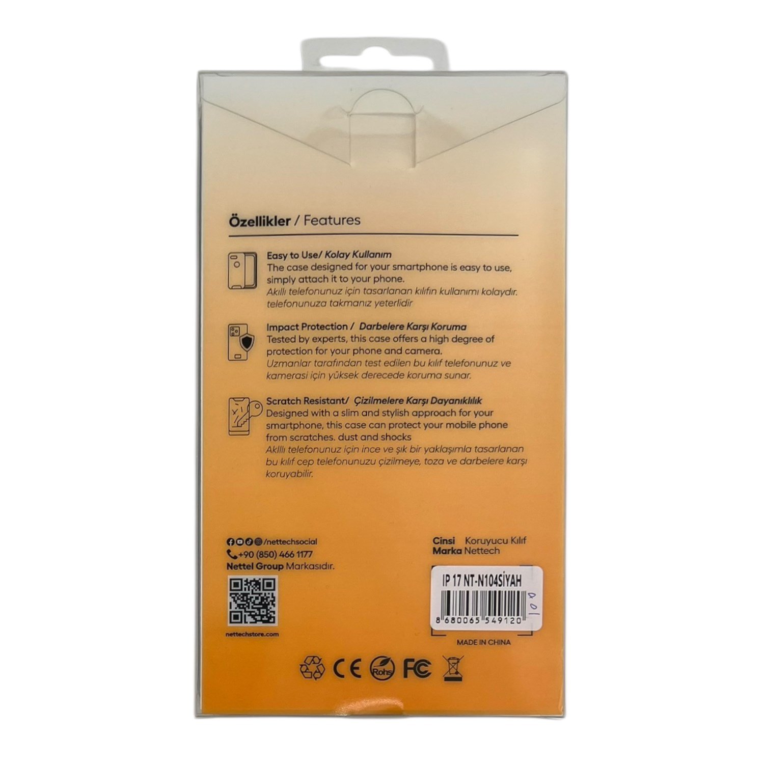 Nettech Apple iPhone 17 Pro Uyumlu NT-N105 Arka Koruma Kılıf NT-115743