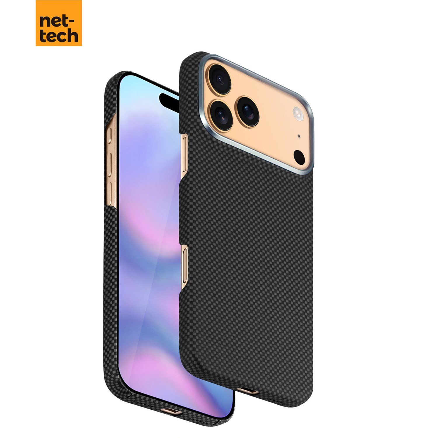 Nettech Apple iPhone 17 Pro Uyumlu NT-N075 Kevlar Karbon Arka Koruma Kılıf NT-114815