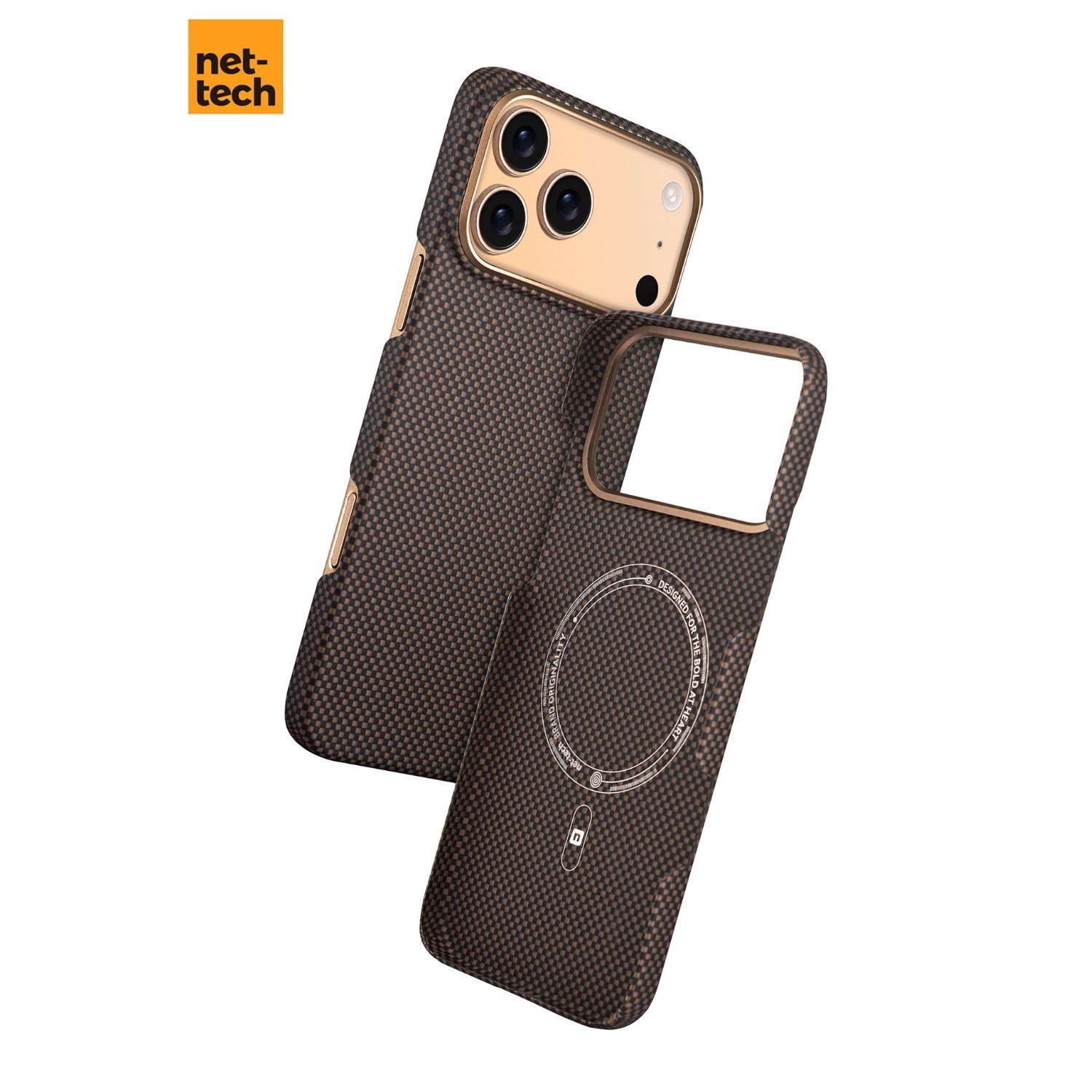 Nettech Apple iPhone 17 Pro Uyumlu NT-N075 Kevlar Karbon Arka Koruma Kılıf NT-114815
