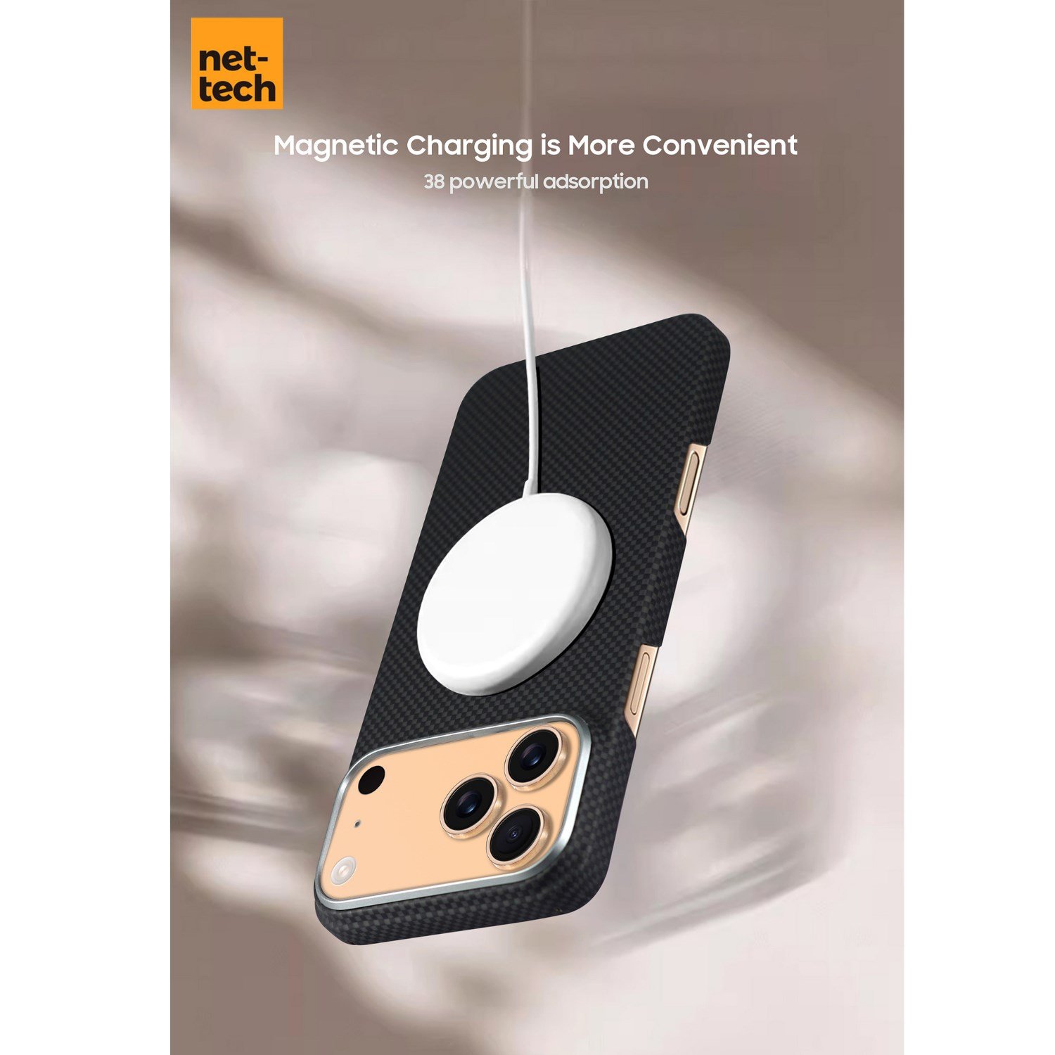 Nettech Apple iPhone 17 Pro Uyumlu NT-N075 Kevlar Karbon Arka Koruma Kılıf NT-114815