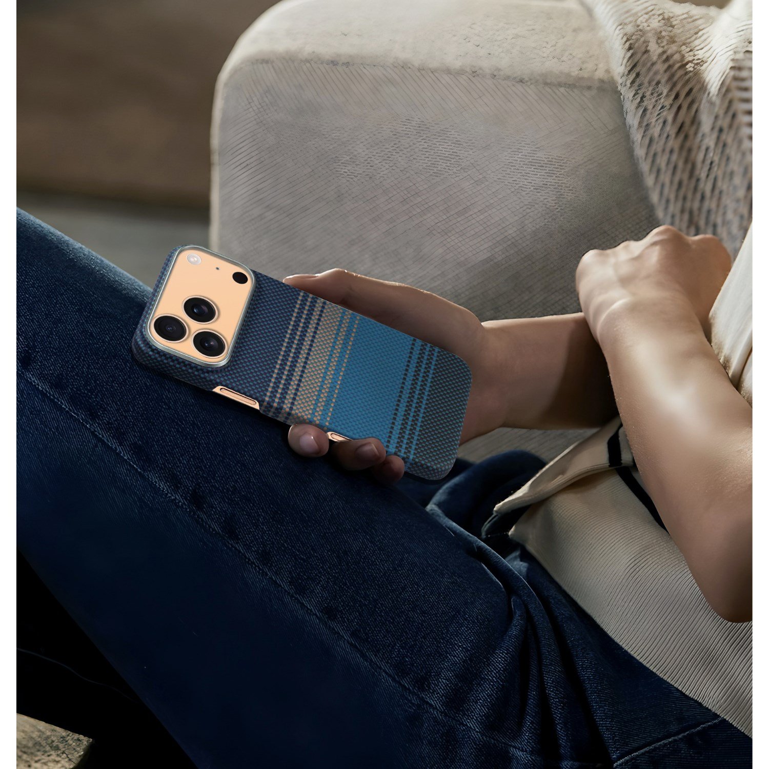 Nettech Apple iPhone 17 Pro Uyumlu NT-N076 Kevlar Karbon Arka Koruma Kılıf NT-114823
