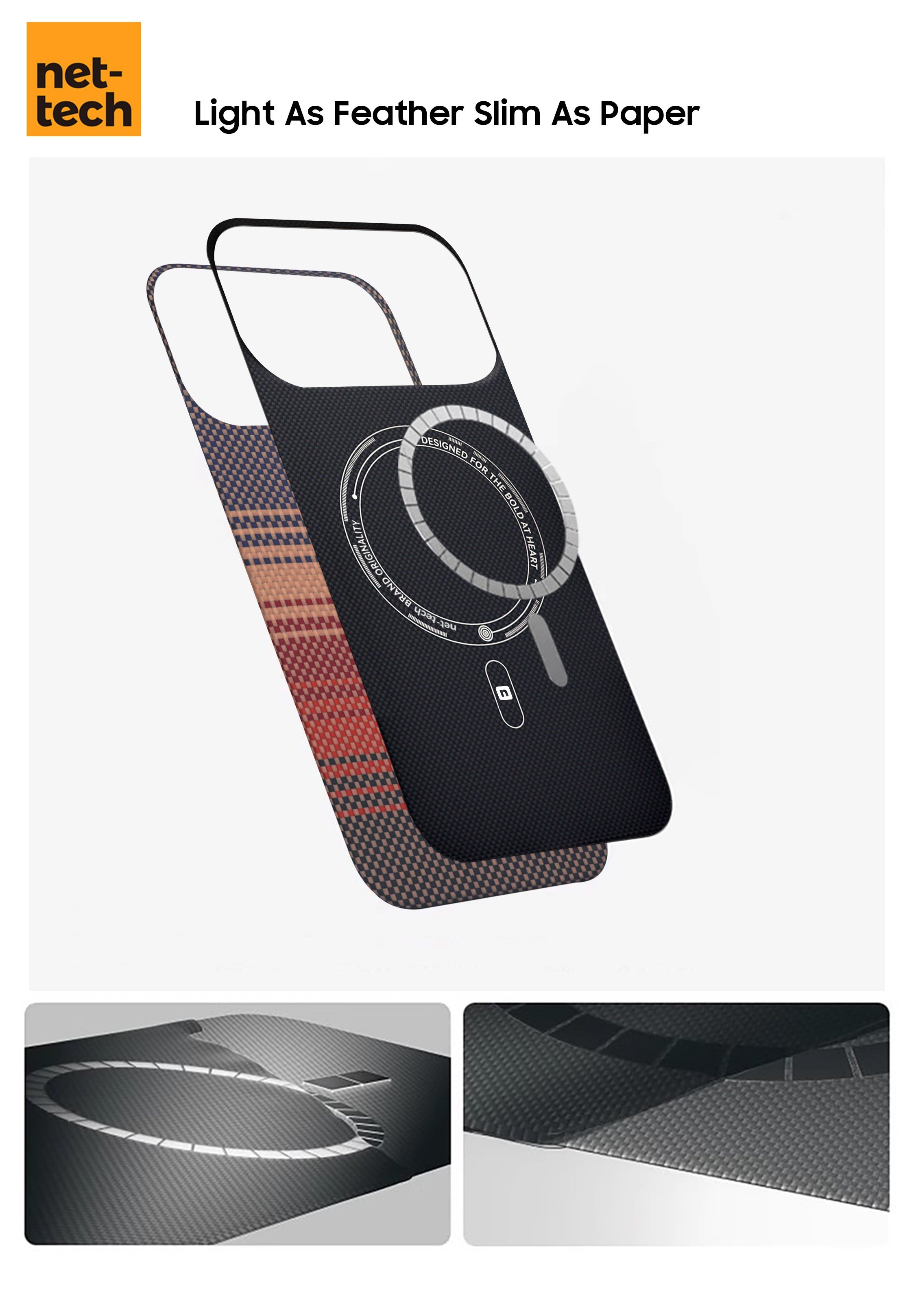 Nettech Apple iPhone 17 Uyumlu NT-N076 Kevlar Karbon Arka Koruma Kılıf NT-114819