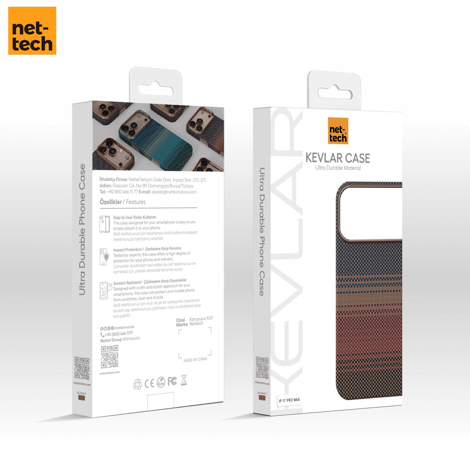 Nettech Apple iPhone 17 Uyumlu NT-N076 Kevlar Karbon Arka Koruma Kılıf NT-114819