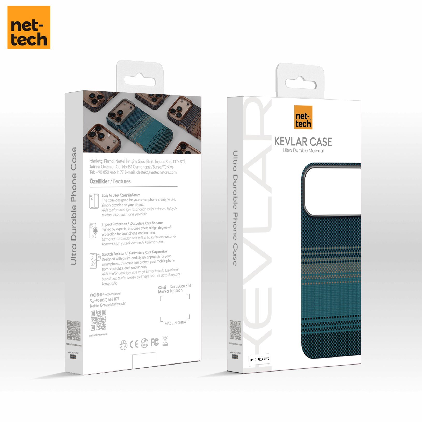 Nettech Apple iPhone 17 Uyumlu NT-N076 Kevlar Karbon Arka Koruma Kılıf NT-114819