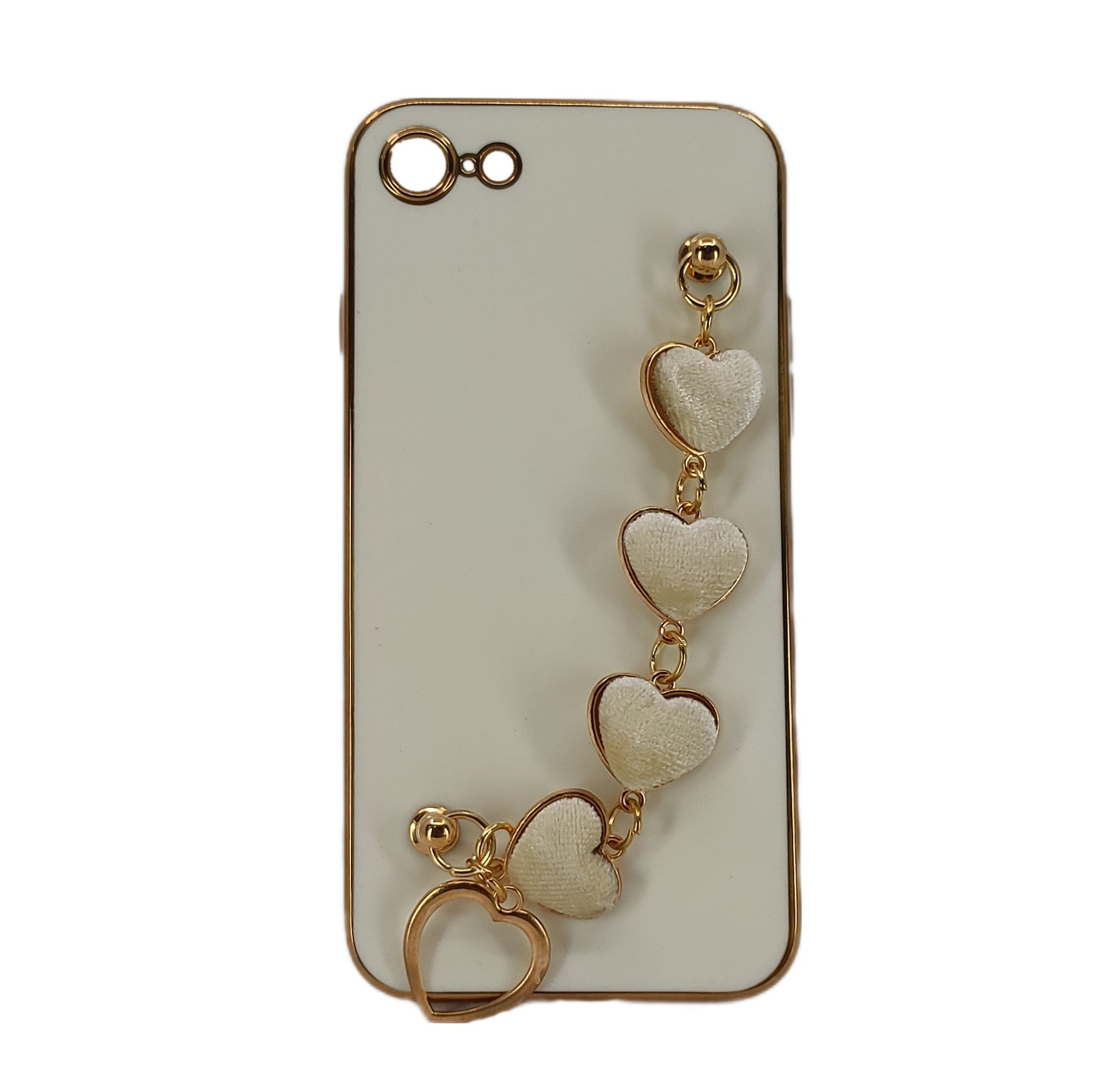 Nettech Apple iPhone 8 Uyumlu Lüx Kalp Zincir Arka Koruma Kılıf NT-94800