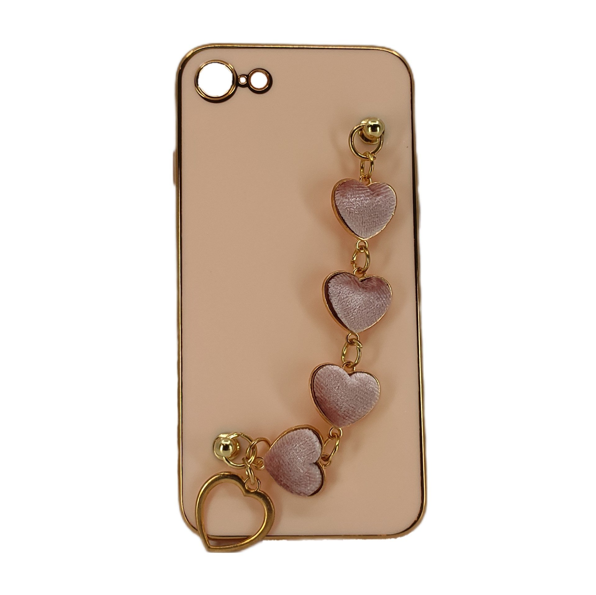 Nettech Apple iPhone 8 Uyumlu Lüx Kalp Zincir Arka Koruma Kılıf NT-94800
