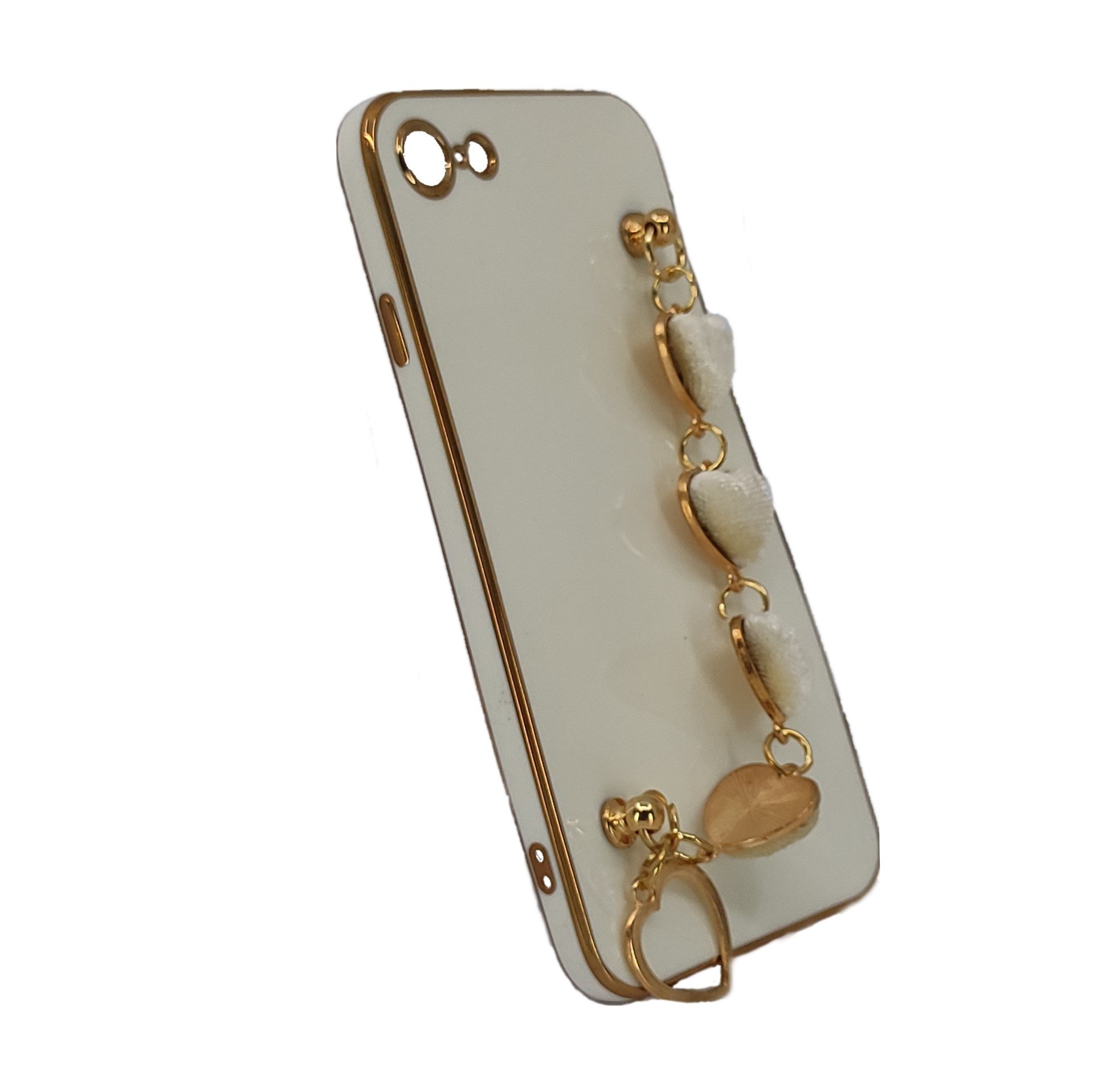 Nettech Apple iPhone 8 Uyumlu Lüx Kalp Zincir Arka Koruma Kılıf NT-94800