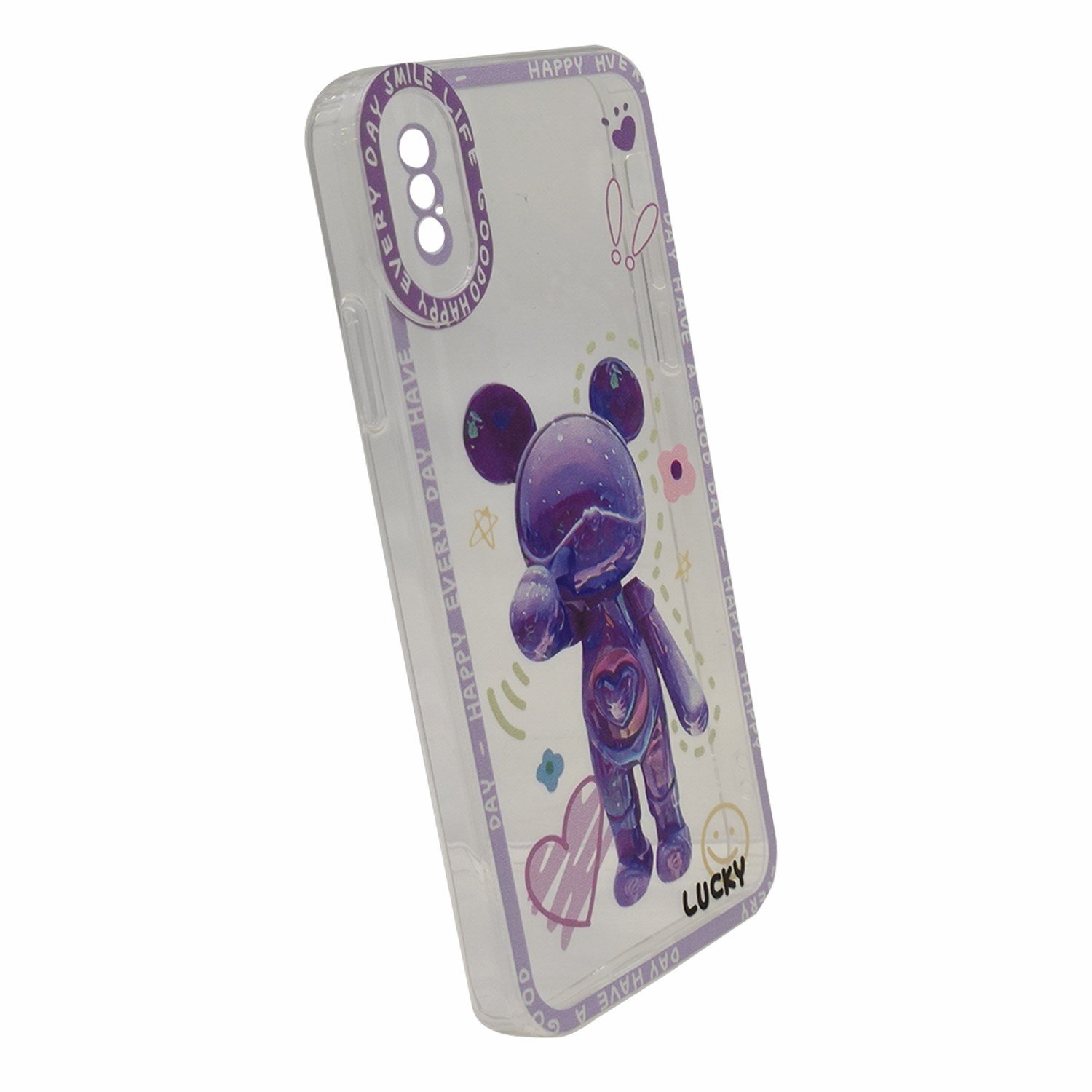 Nettech Apple iPhone X Uyumlu Kristal Carachter Seri Arka Koruma Kılıf NT-94970
