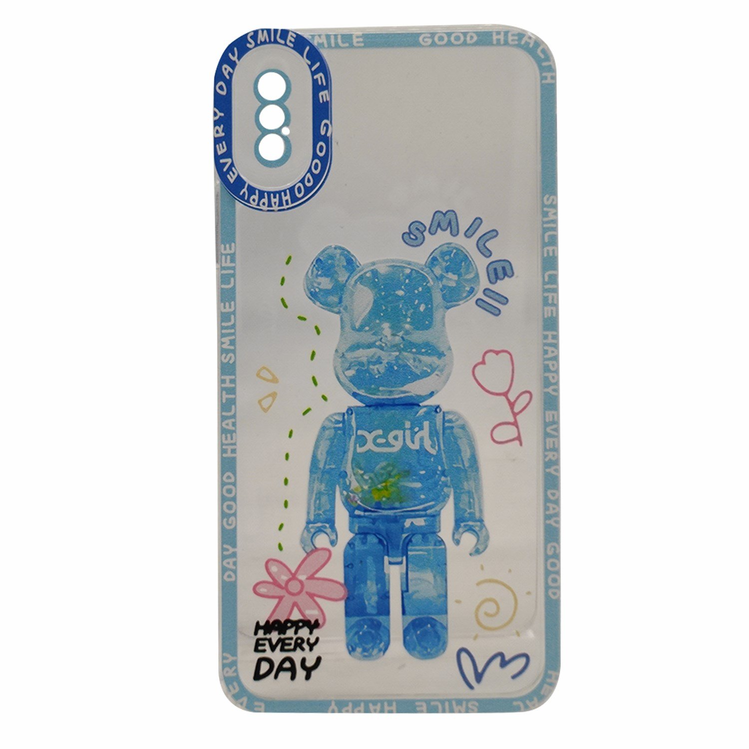 Nettech Apple iPhone X Uyumlu Kristal Carachter Seri Arka Koruma Kılıf NT-94970