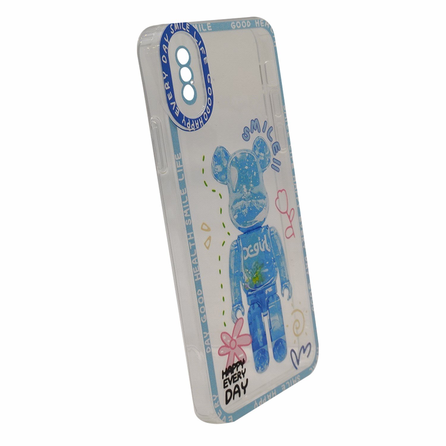 Nettech Apple iPhone X Uyumlu Kristal Carachter Seri Arka Koruma Kılıf NT-94970