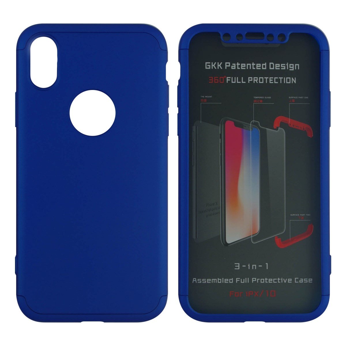 Nettech Apple iPhone X Uyumlu Ön Arka Koruma Arka Koruma Kılıf VR-4318