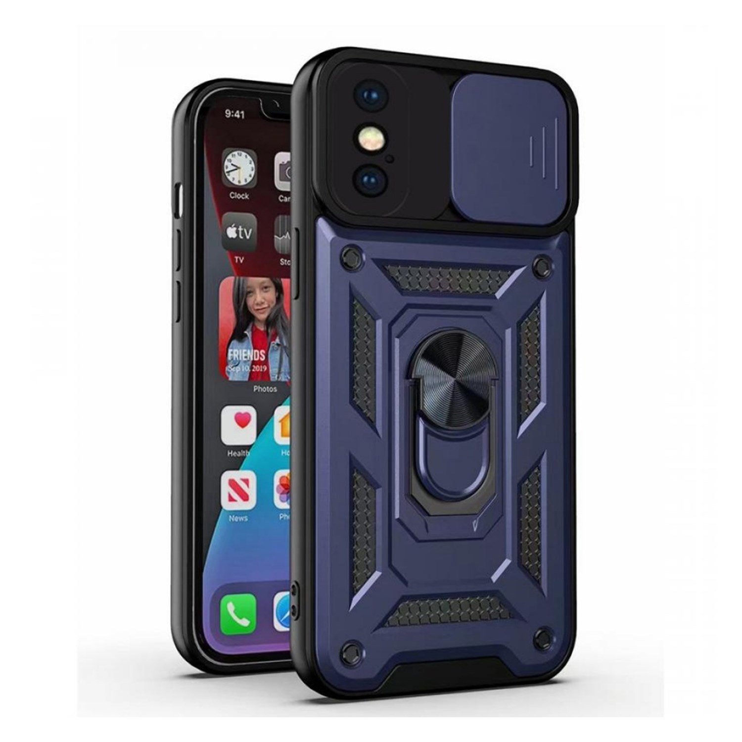 Nettech Apple iPhone XS Max Uyumlu Kızaklı Panzer Seri Arka Koruma Kılıf NT-86168