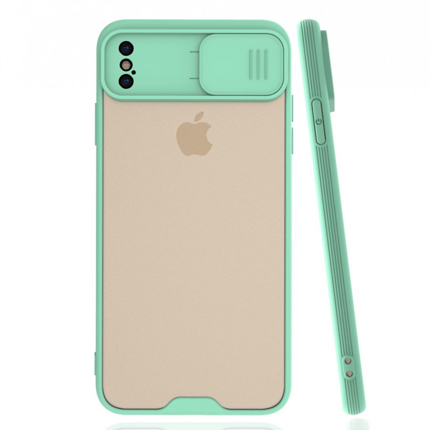 Nettech Apple iPhone XS Max Uyumlu Platin Kamera Kızaklı Arka Koruma Kılıf NT-86639