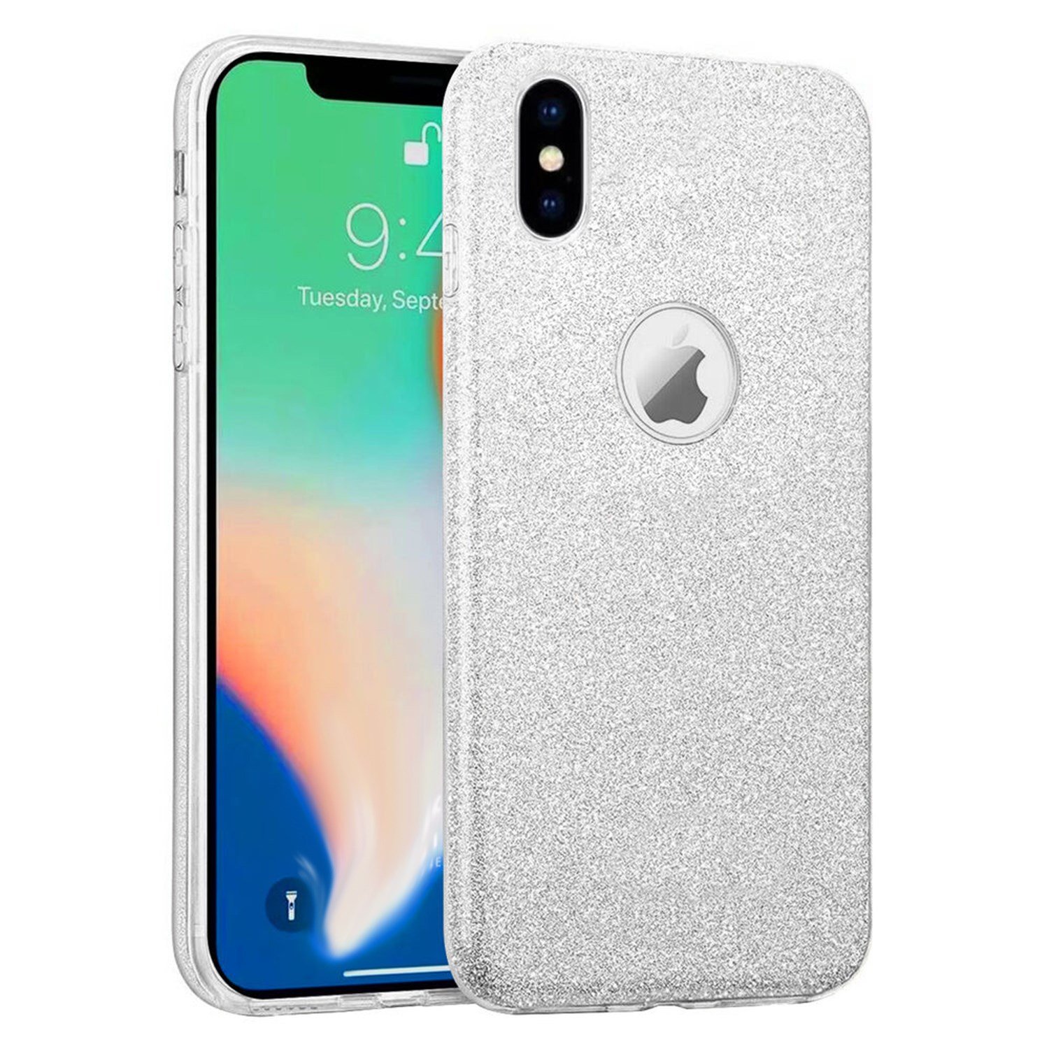 Nettech Apple iPhone XS Max Uyumlu Simli Arka Koruma Kılıf VR-10717
