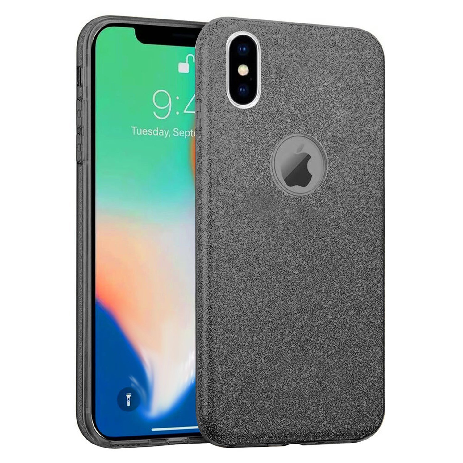 Nettech Apple iPhone XS Max Uyumlu Simli Arka Koruma Kılıf VR-10717