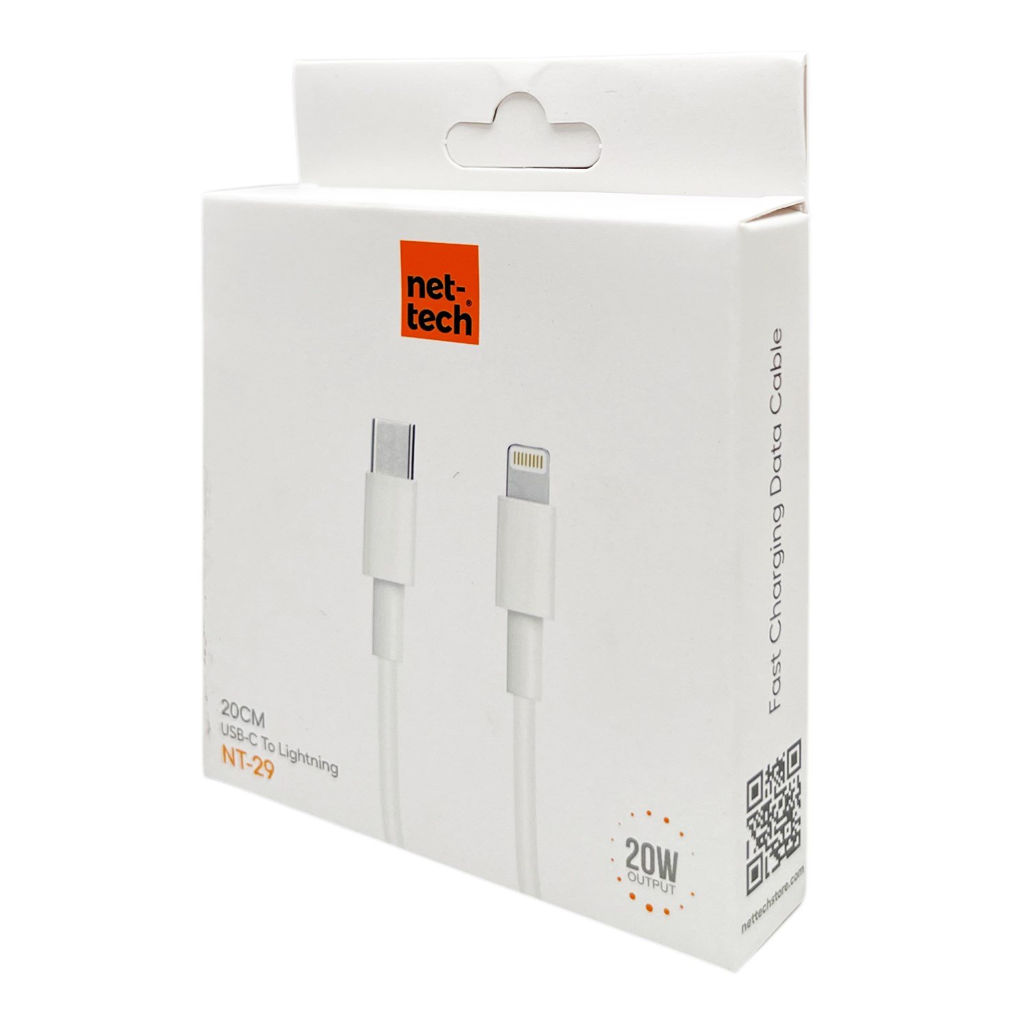 Nettech NT-29 Plastik 20 Cm Type-C To Lightning Şarj ve Data Kablosu NT-110208