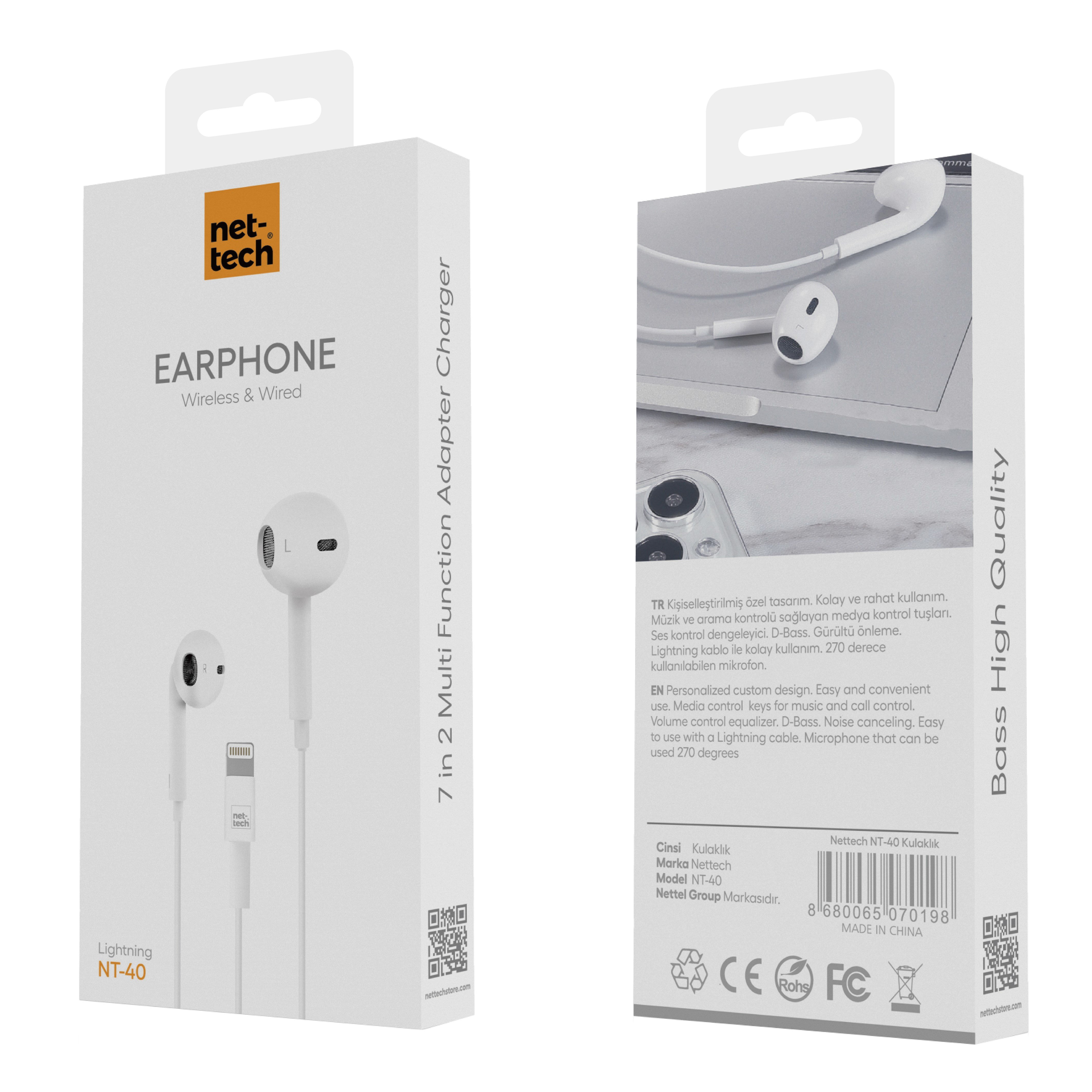Nettech NT-40 Lightning Girişli Kulak İçi Kulaklık VR-14759