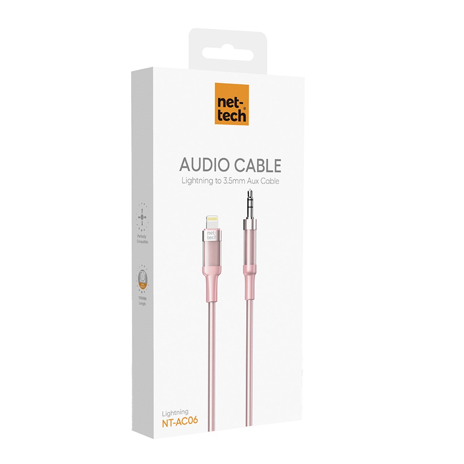 Nettech NT-AC06 Plastik 100 Cm Jack To Lightning Aux Kablo NT-108327