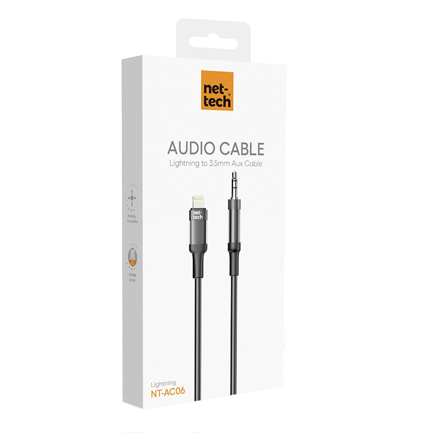 Nettech NT-AC06 Plastik 100 Cm Jack To Lightning Aux Kablo NT-108327