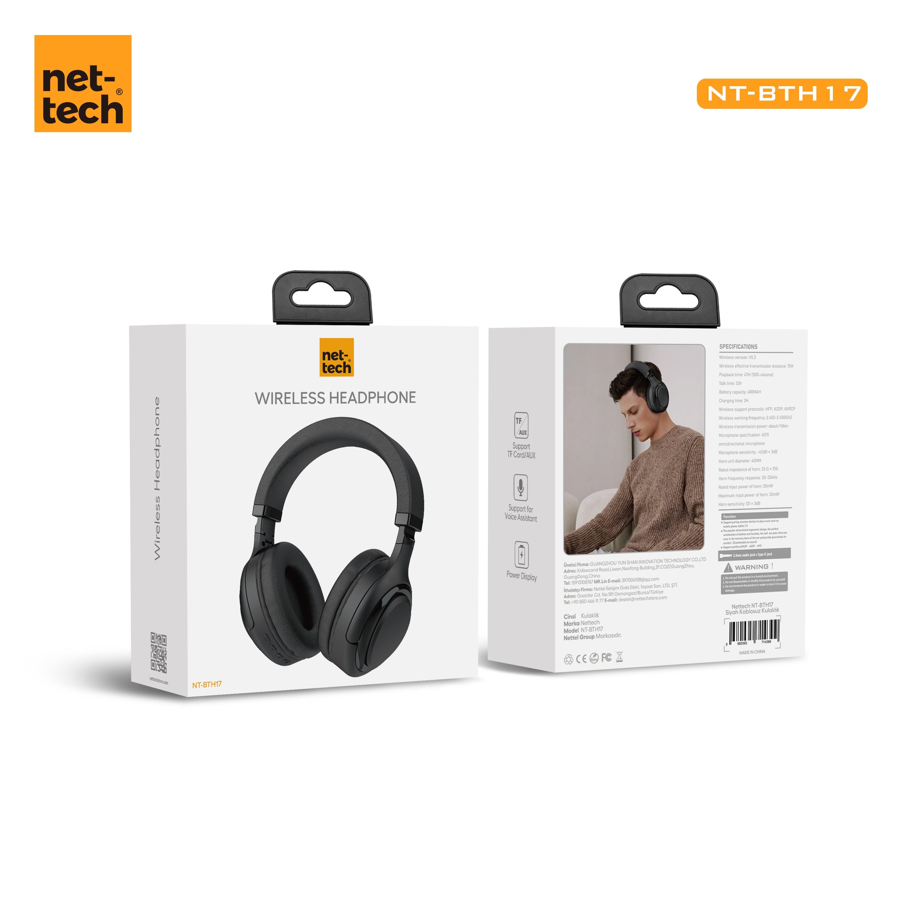Nettech NT-BTH17 Kulak Üstü Kulak Üstü Kulaklık NT-106757