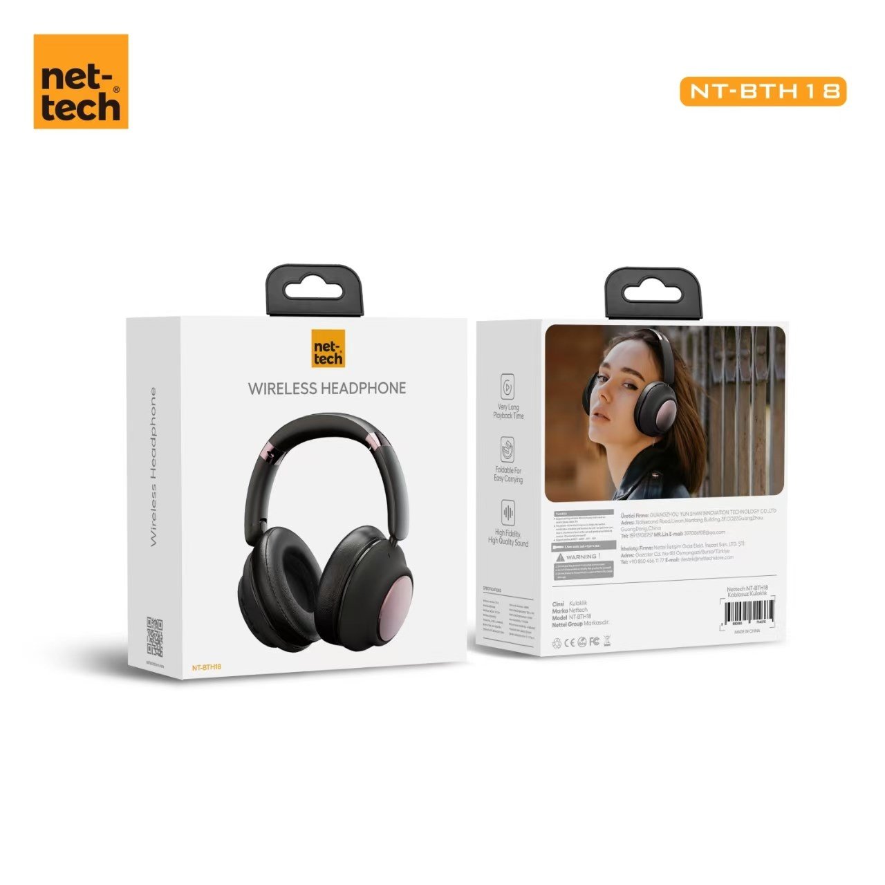 Nettech NT-BTH18 Kulak Üstü Kulak Üstü Kulaklık NT-106759