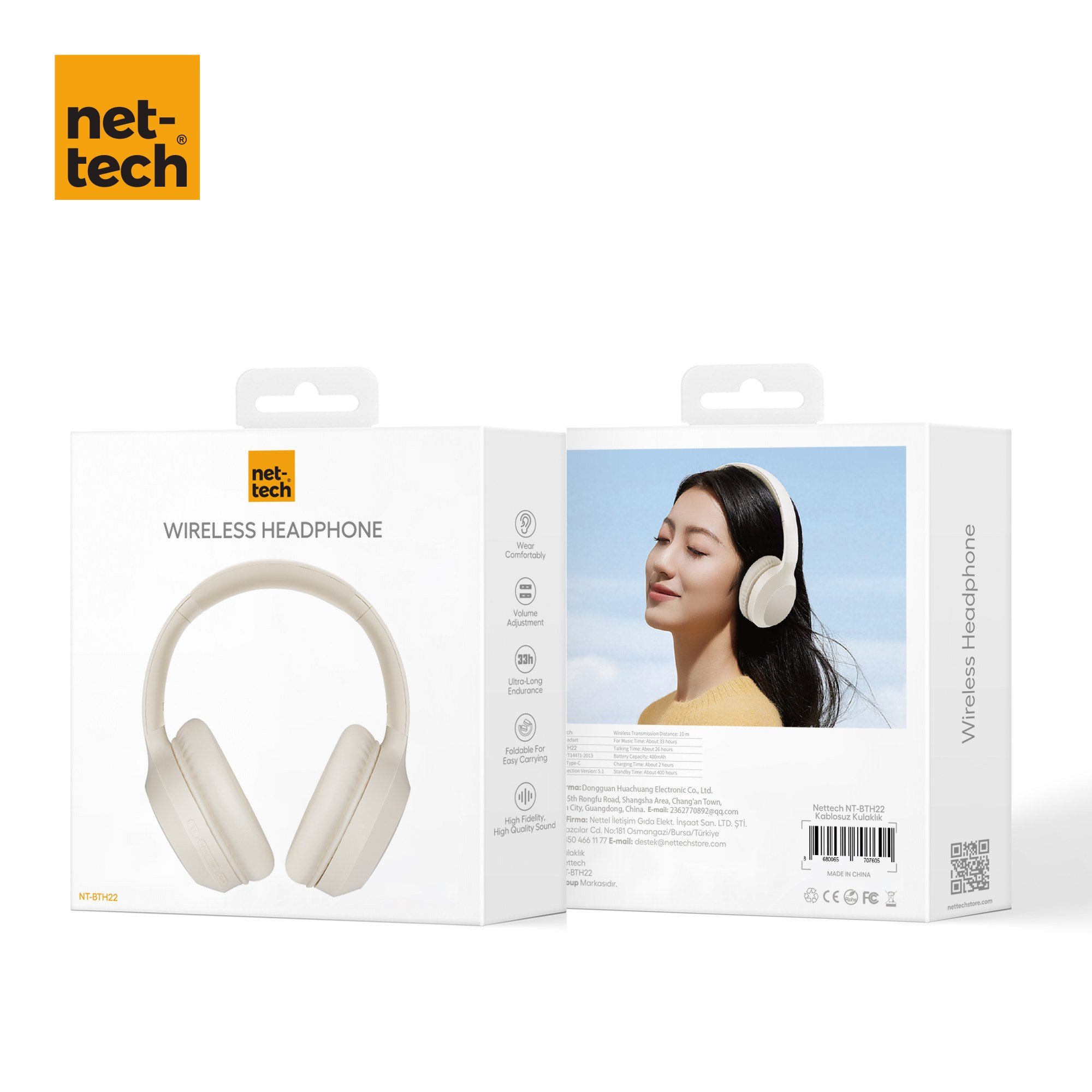 Nettech NT-BTH22 Kulak Üstü Kulak Üstü Kulaklık NT-107394