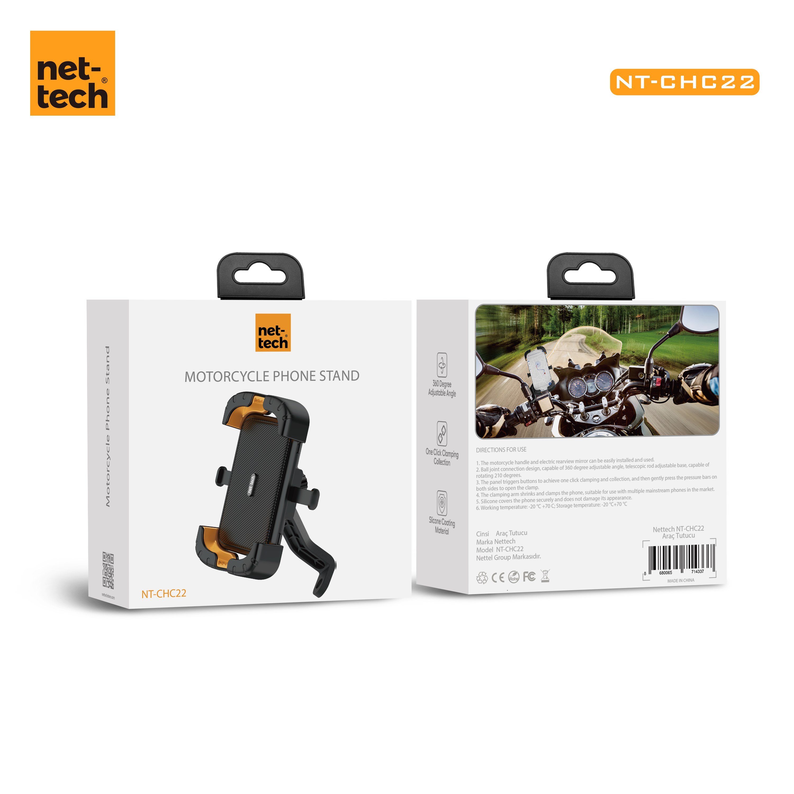 Nettech NT-CHC22 Bisiklet-Motosiklet Motosiklet Tutucu NT-106763