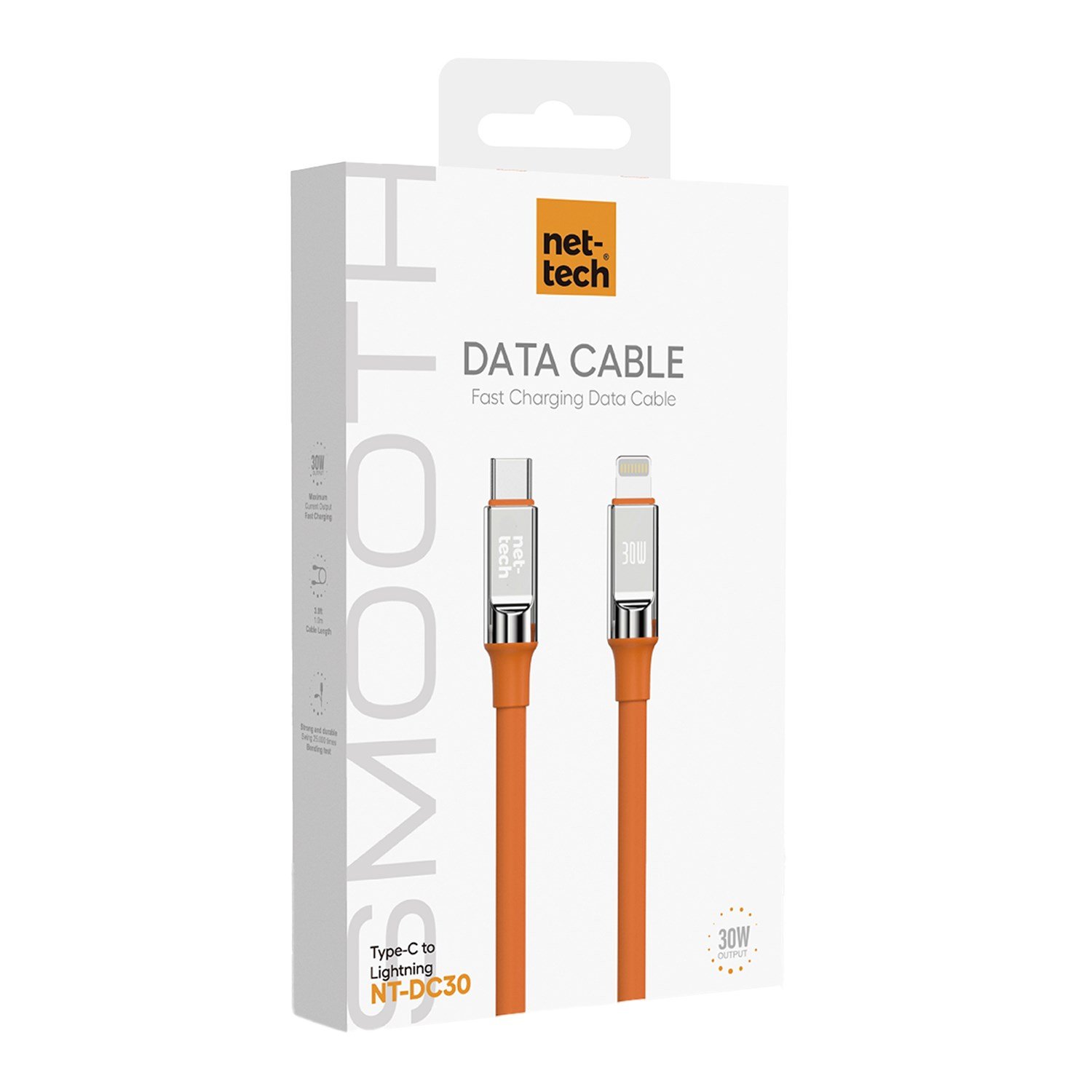 Nettech NT-DC30 30W Plastik 100 Cm Type-C To Lightning Şarj ve Data Kablosu NT-108292