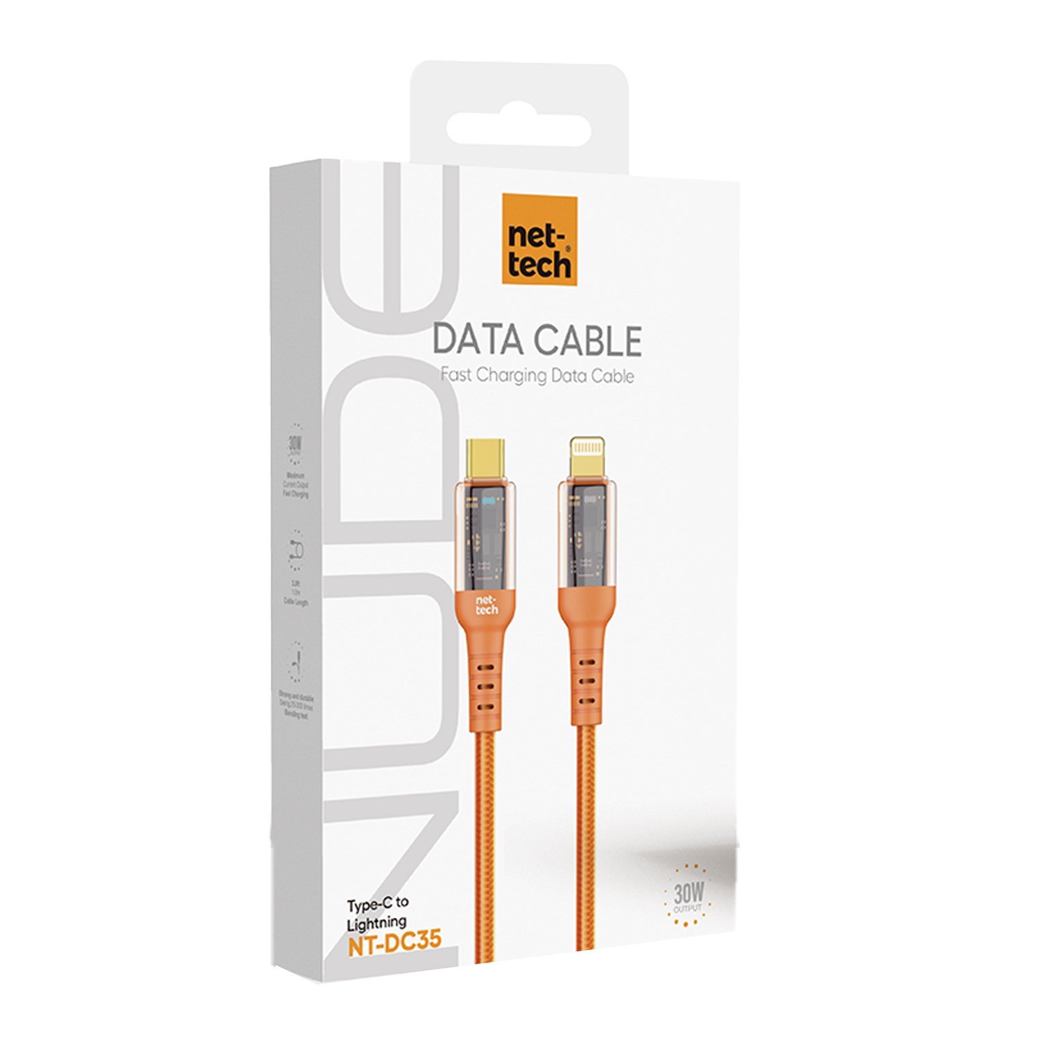 Nettech NT-DC35 30W Plastik 100 Cm Type-C To Lightning Şarj ve Data Kablosu NT-108304