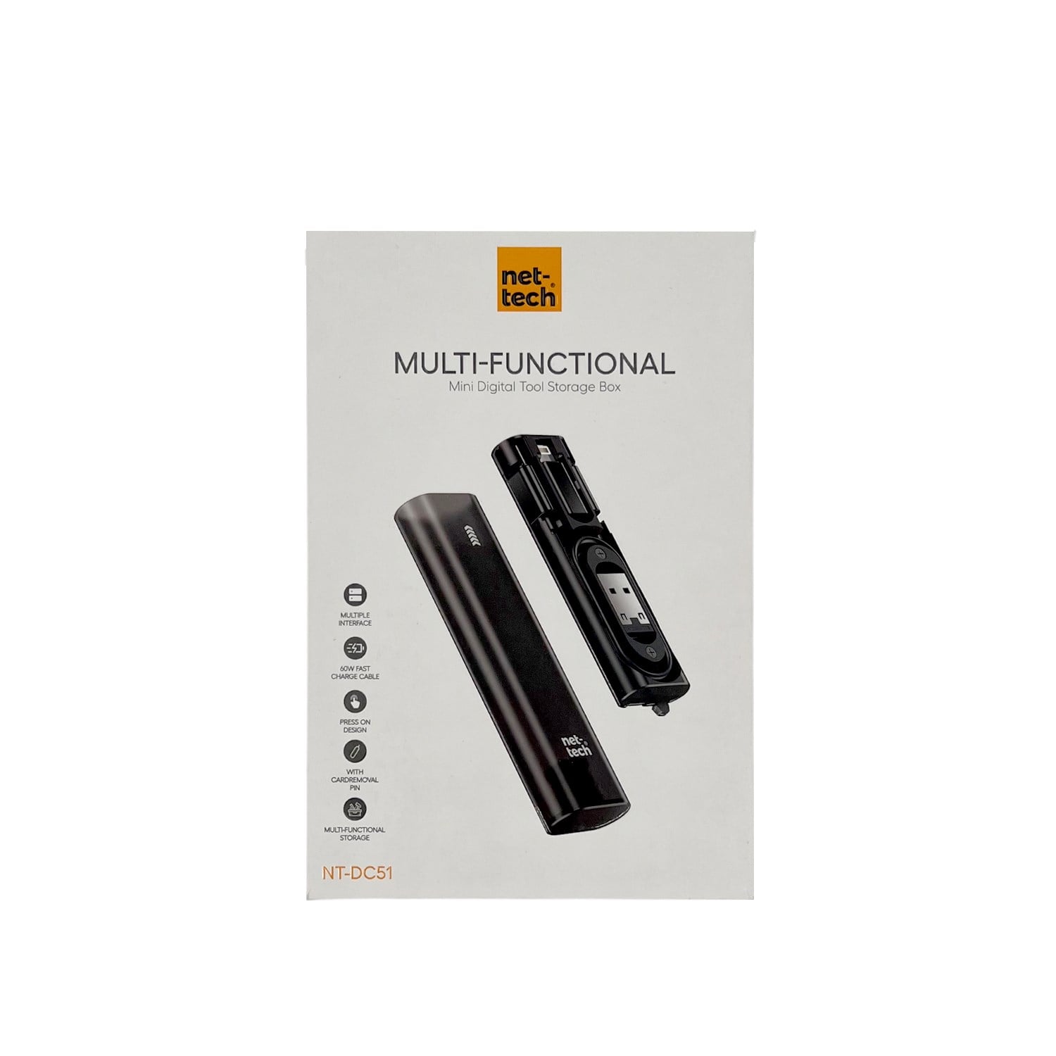Nettech NT-DC51 Mini Digital Tool Storage Box Şarj ve Data Kablosu NT-111351