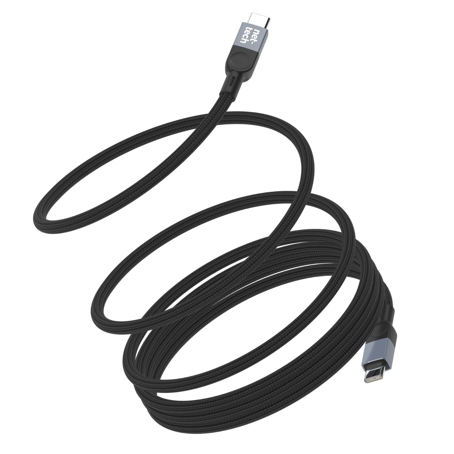 Nettech NT-DC54 Magnetic 100W İp Örgü 100 Cm Type-C To Type-C Şarj ve Data Kablosu NT-113833