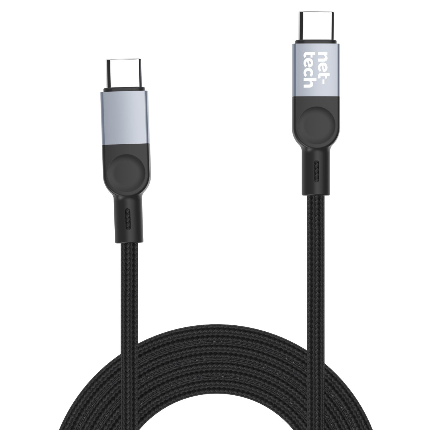 Nettech NT-DC54 Magnetic 100W İp Örgü 100 Cm Type-C To Type-C Şarj ve Data Kablosu NT-113833