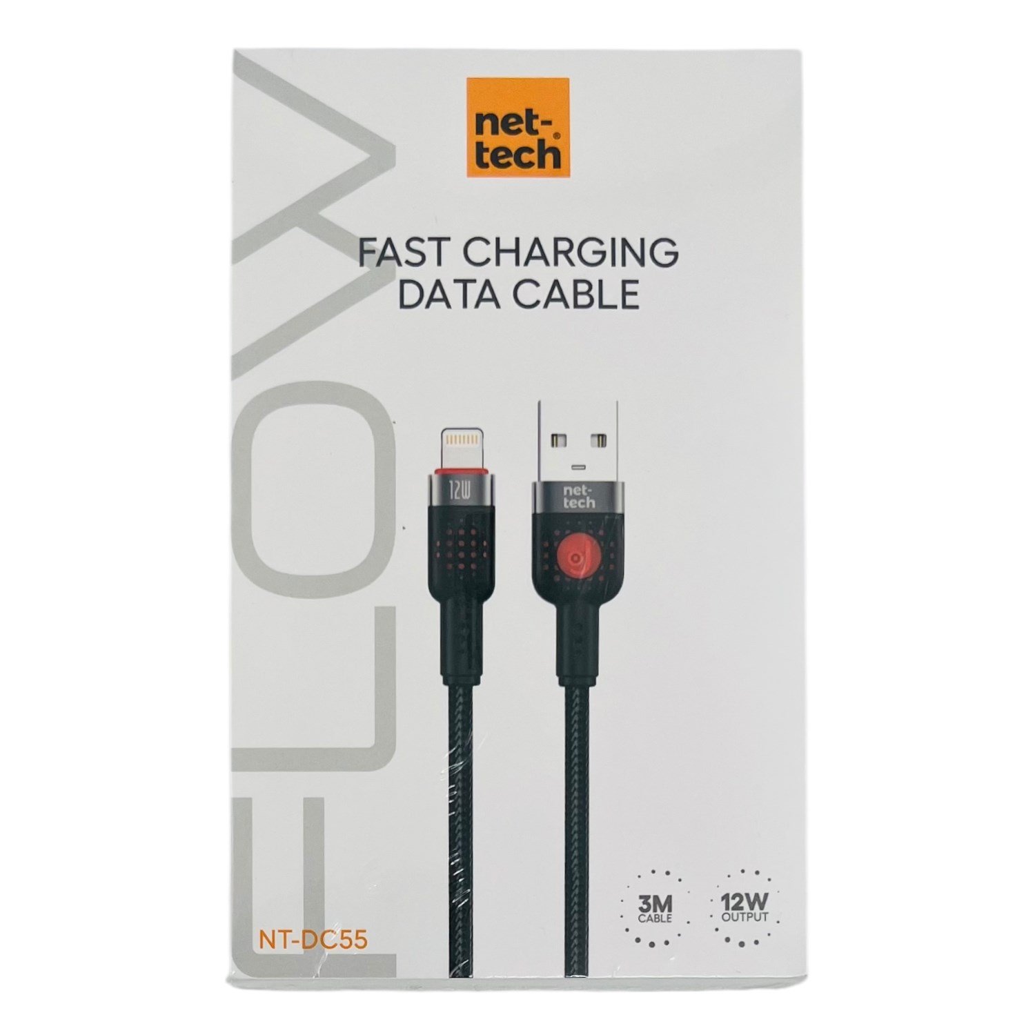 Nettech NT-DC55 12W İp Örgü 300 Cm Lightning Şarj ve Data Kablosu NT-113848