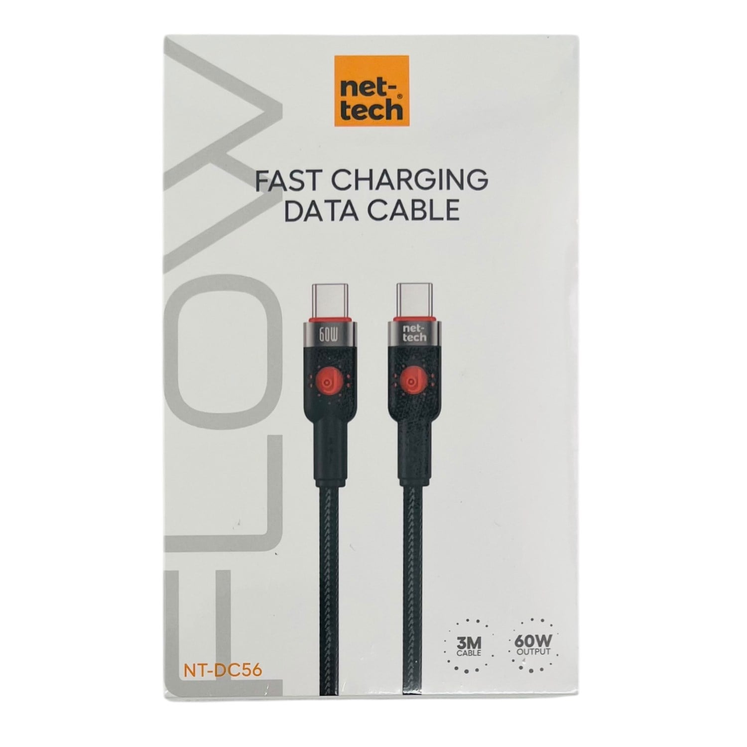 Nettech NT-DC56 60W İp Örgü 300 Cm Type-C To Type-C Şarj ve Data Kablosu NT-113849