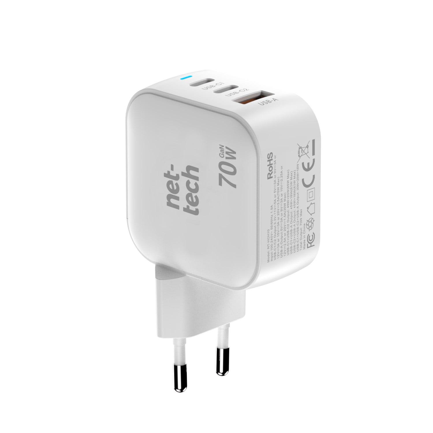Nettech NT-HCH10 70W PD+QC GaNPrime Şarj Aleti NT-HCH10