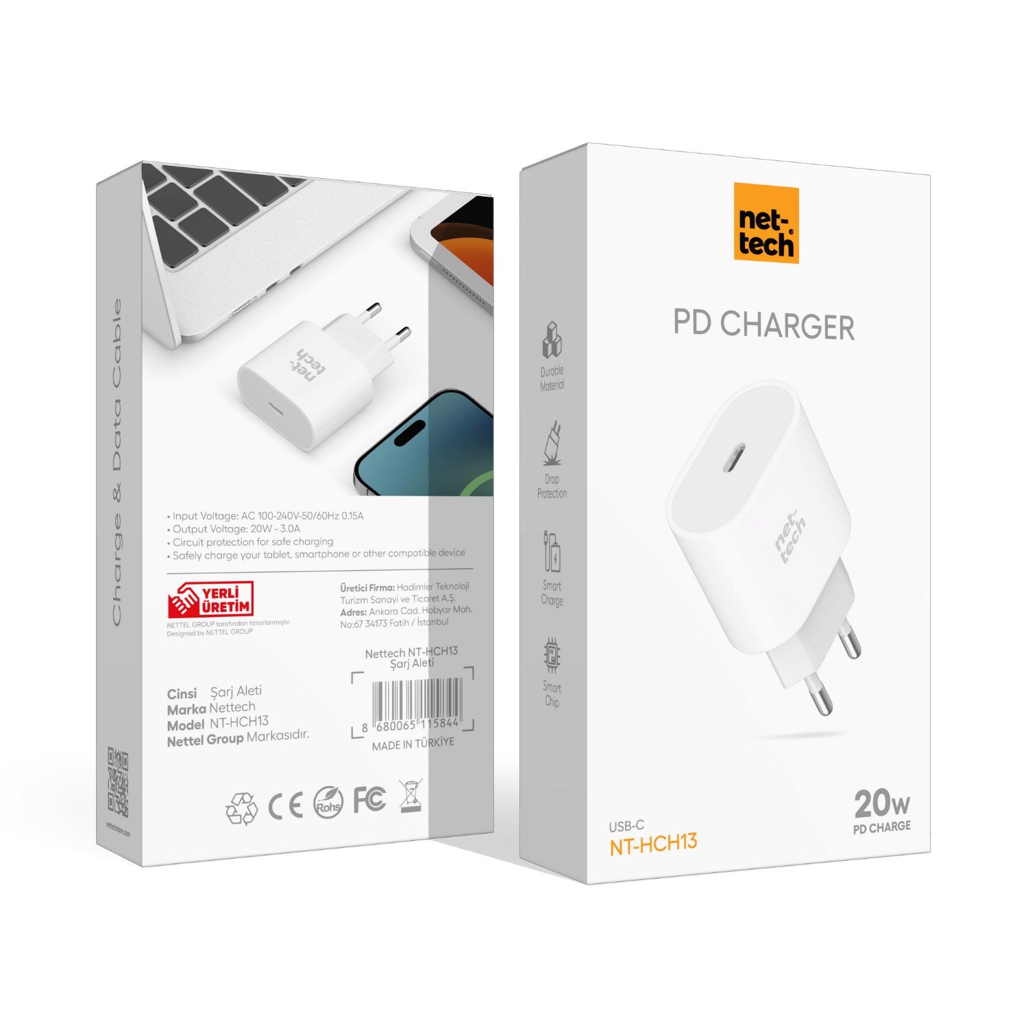 Nettech NT-HCH13 20W PD Şarj Aleti NT-HCH13