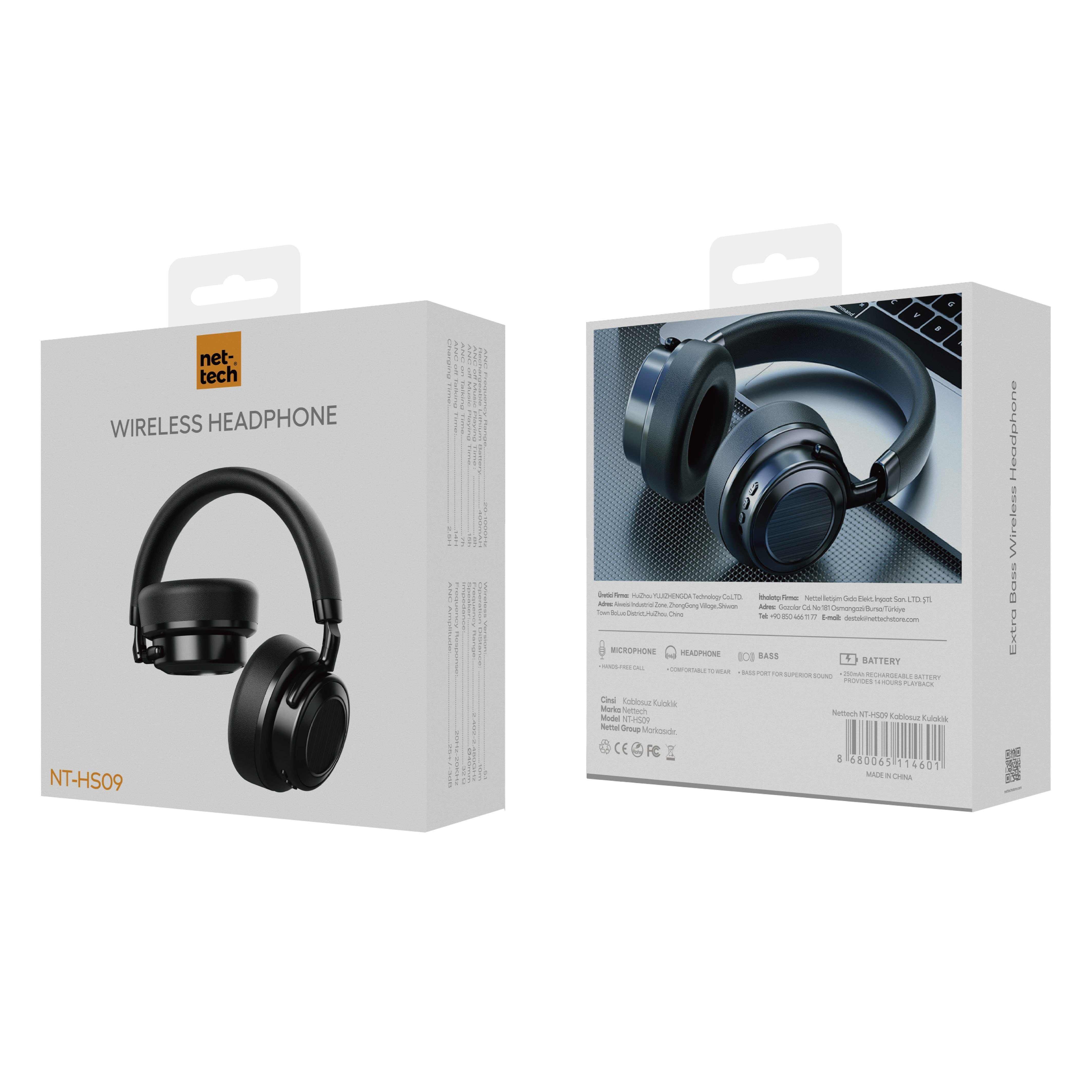 Nettech NT-HS09 Kulak Üstü Kulak Üstü Kulaklık NT-HS09