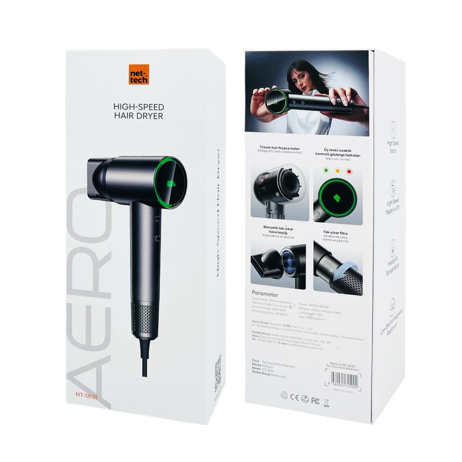 Nettech NT-SK01 Profesionel Ev-Ofis-Okul Saç Kurutma Makinesi NT-111938