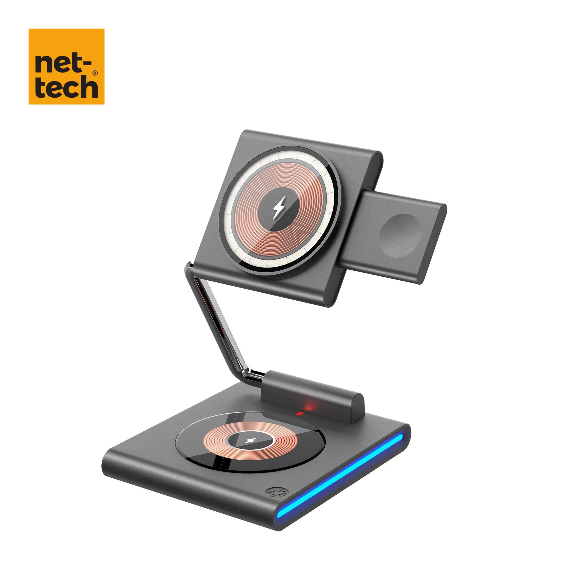 Nettech NT-WCH04 3in 1 15W Kablosuz Wireless Şarj NT-WCH04