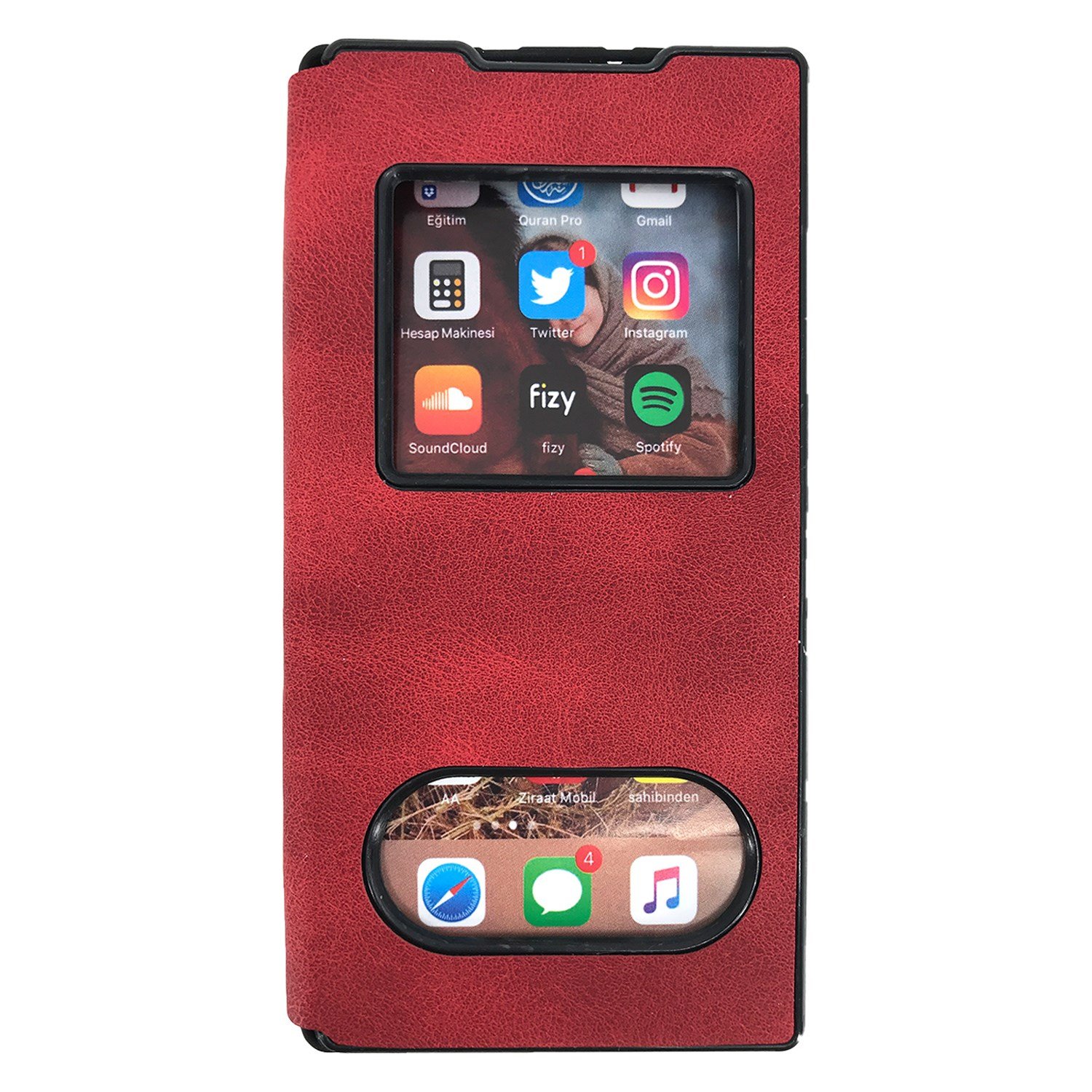 Nettech Oppo A12 Uyumlu Pencereli Kapaklı Kılıf NT-89207
