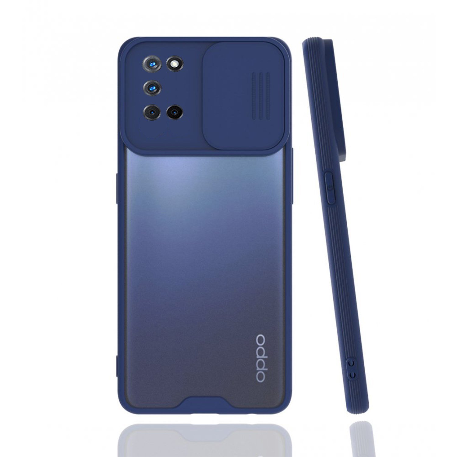 Nettech Oppo A92 Uyumlu Platin Kamera Kızaklı Arka Koruma Kılıf NT-86859