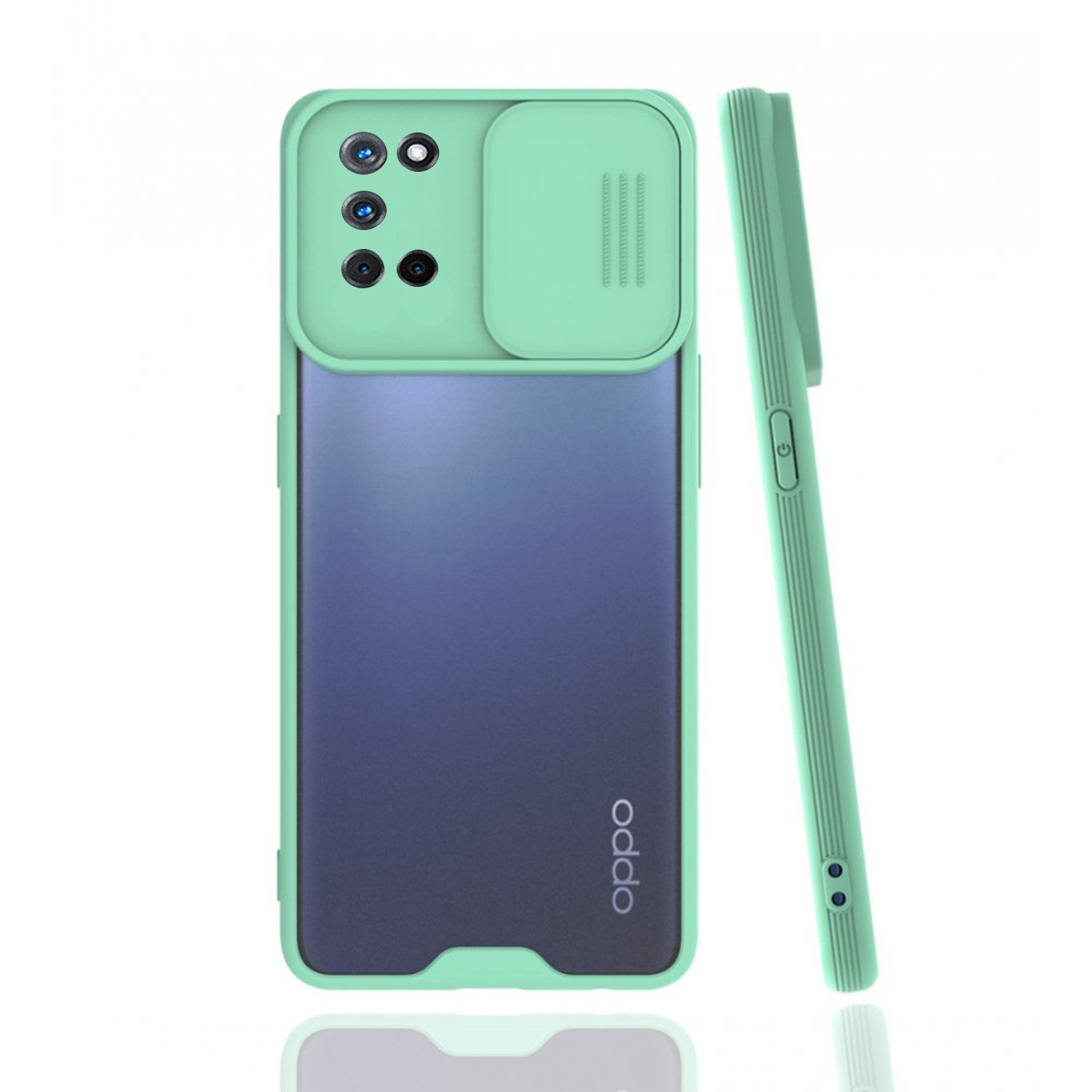Nettech Oppo A92 Uyumlu Platin Kamera Kızaklı Arka Koruma Kılıf NT-86859
